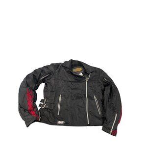 Power Trip Orange County Choppers Womens Black Nylon Motorcycle Jacket Large